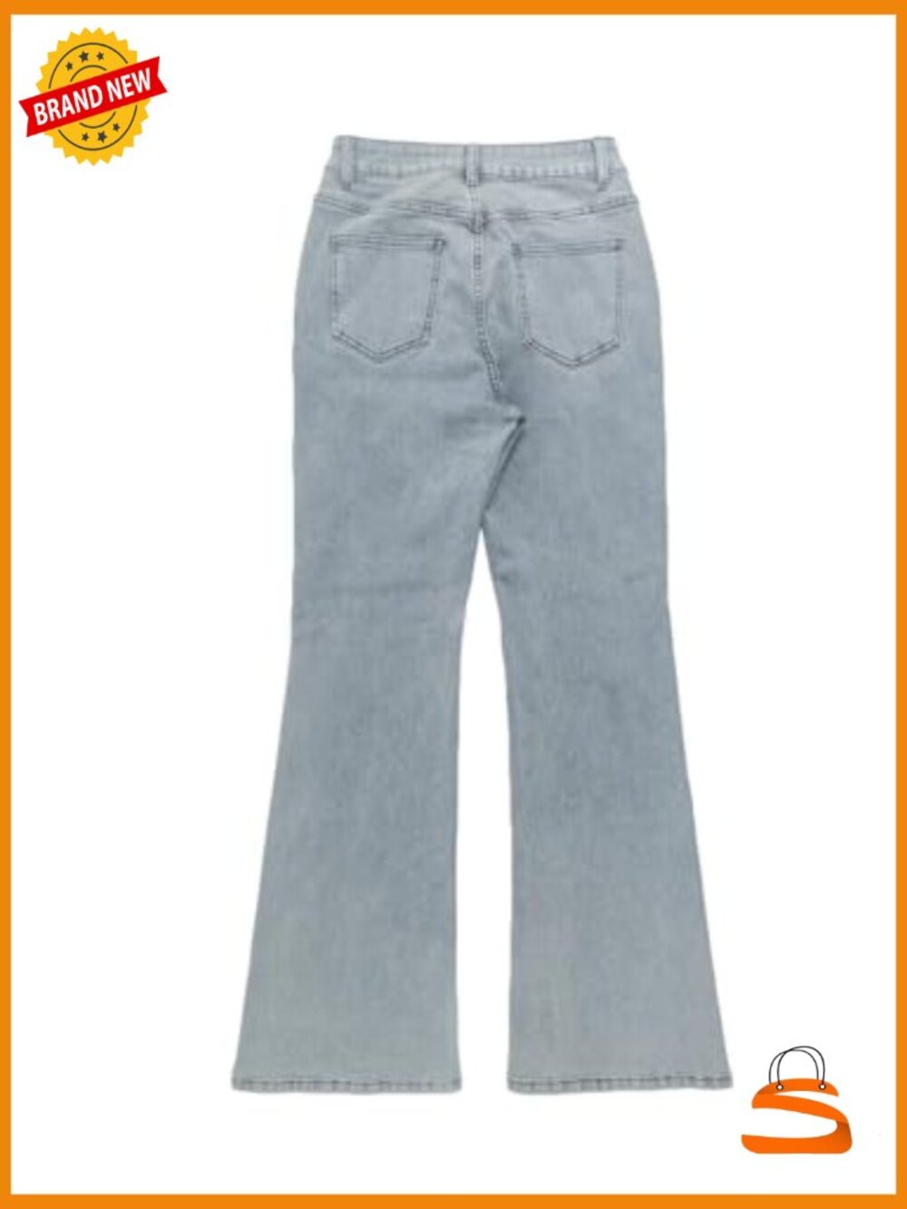 High Waisted Flare Bell Bottom Jeans Stretchy Y2K Streetwear Denim - Picture 6 of 7